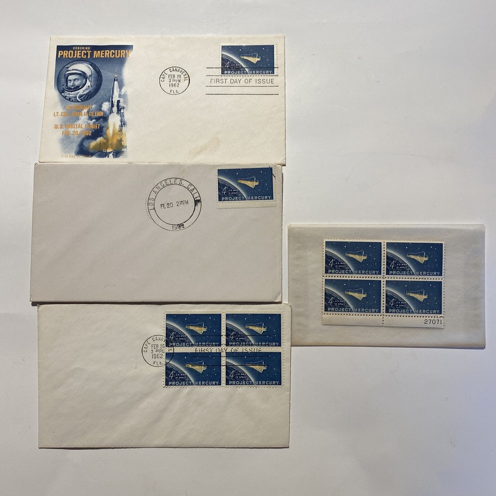 1962 John Glenn Project Mercury First Orbital Space Flight Stamp FDC Set 4