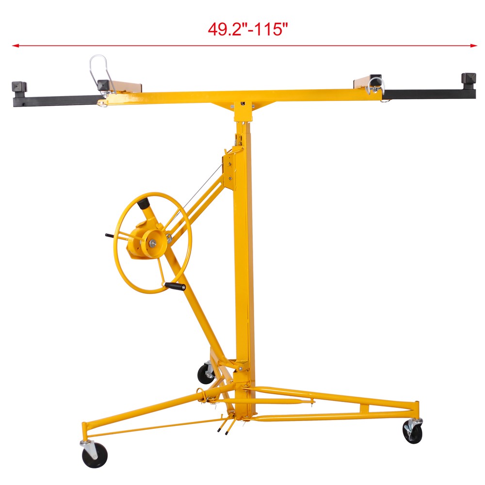 16FT Drywall Lift Panel Hoist Jack Lifter Rolling Caster Construction Lockable.