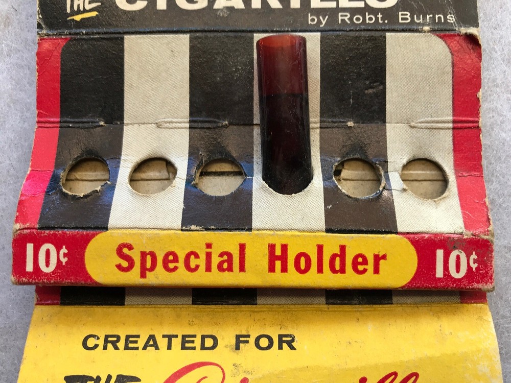 Robert Burns Vintage Cigarillo Display Card & One Holder