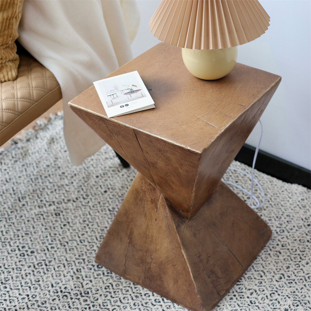 Cast Concrete Stool End Table Lightweight Side Table Accent Table Art Furniture