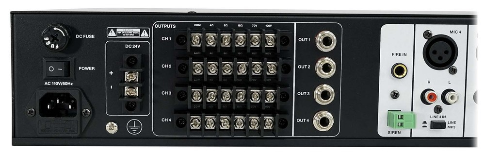 Rockville ROCK MATRIX 4 Zone 70 Volt Commercial Amplifier+Matrix Source Routing