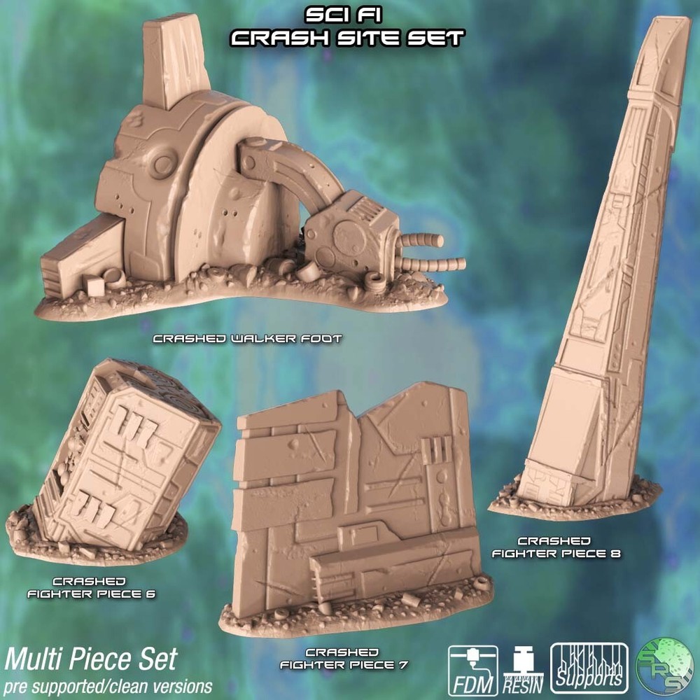 Sci-Fi Crash Terrain Legion Terrain Scenery Tabletop Miniatures 28mm