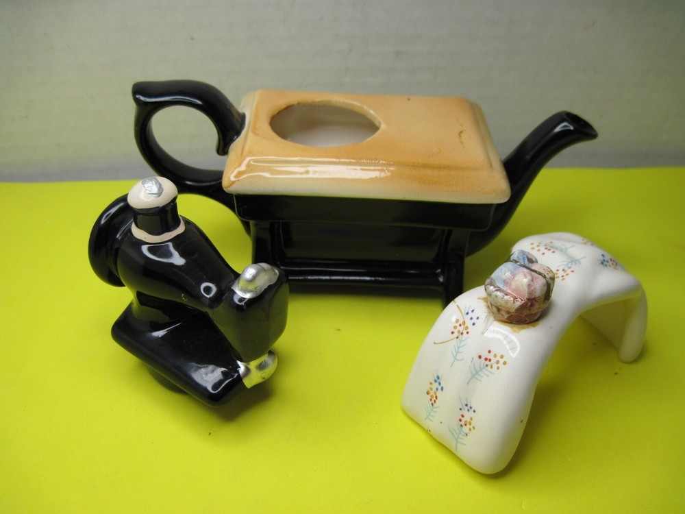 Old Ceramic GiftCo Creamer - Sewing Machine