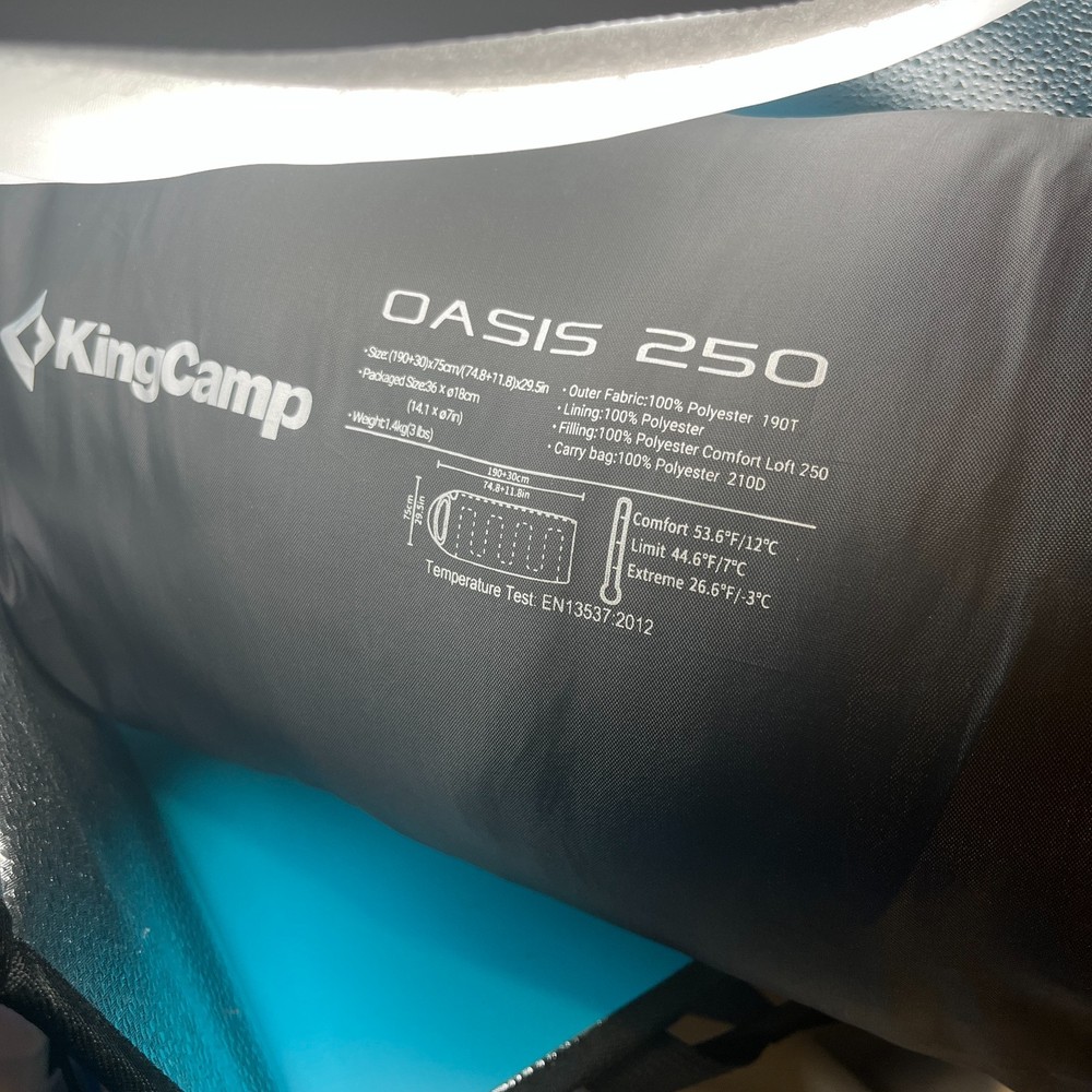 KingCamp Oasis 250 Sleeping Bag Gray Polyester 44 Degrees