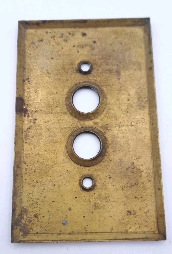 Vintage Push Button Light Switch Wall Plate Covers Rectangle Brass Hardware