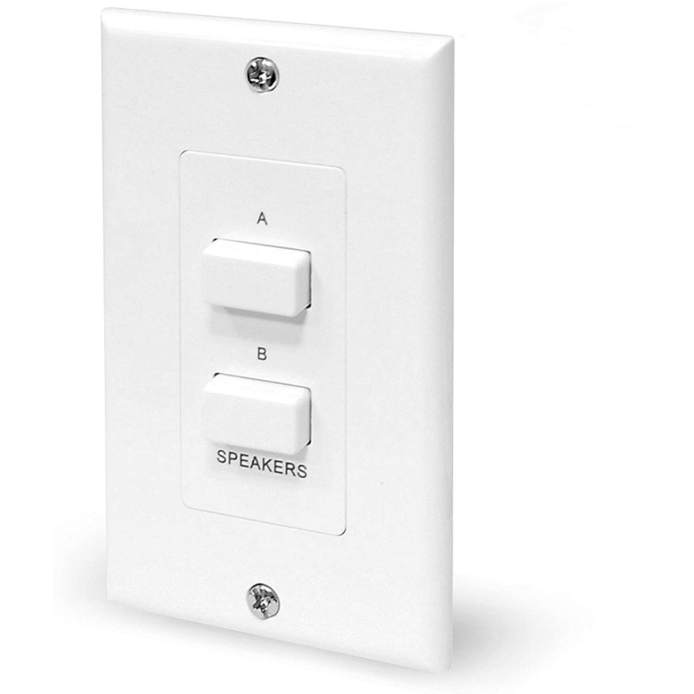 Pyle in Wall Speaker Selector Switch - Home Audio 2-Channel A/B Dual White