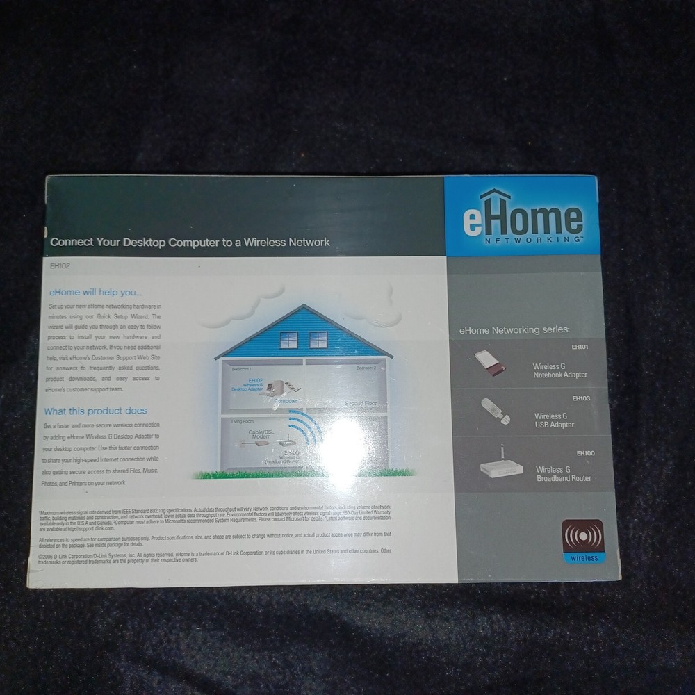 Desktop Adapter eHome EH102 Wireless G NIB unopened D-Link