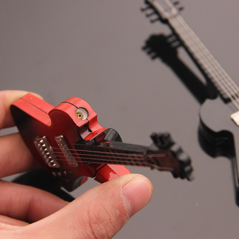 Creative Personality Guitar Shape Cigarette Torch Lighter Jet Flame Collectibles