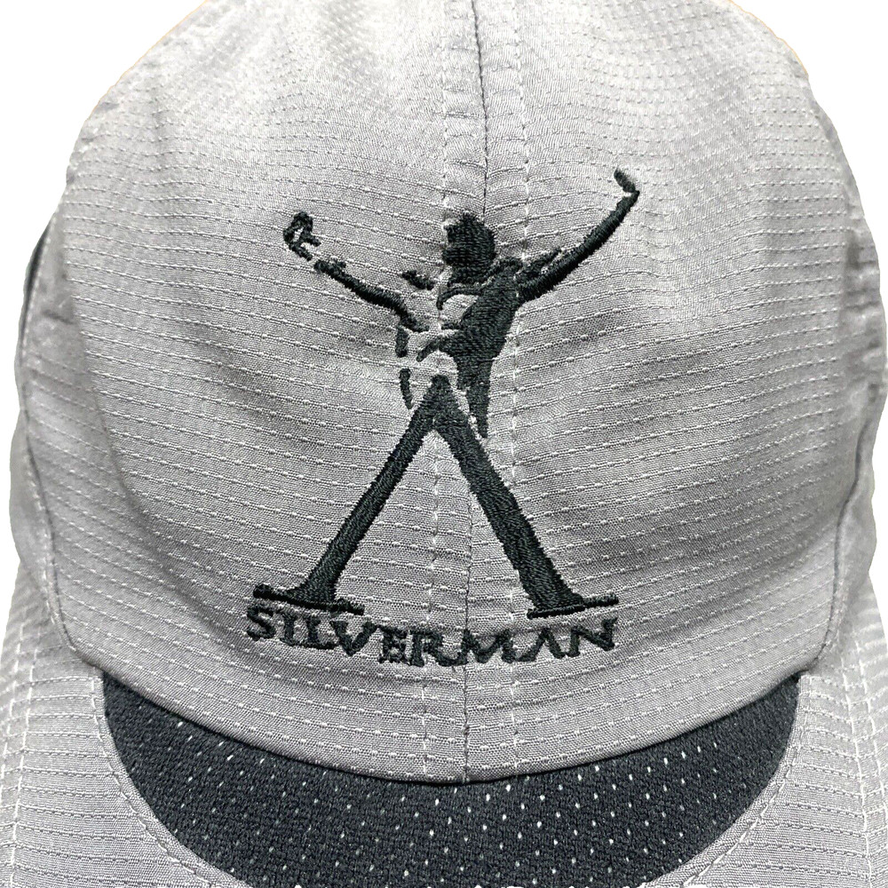 Silverman Triathlon Men's OSFA Panel Hat Cap Strap Back Gray Black