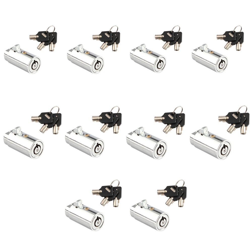 10 Keyed Different Tubular Lock Cylinders for Vending Machine T-Handle
