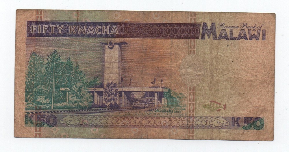 MALAWI 50 KWACHA 1995 PICK 33 LOOK SCANS