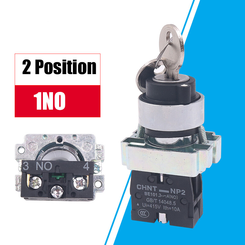 22mm On/Off Key Switch Security Lock Heavy Duty Keyed 2 Position 3 Position 10A