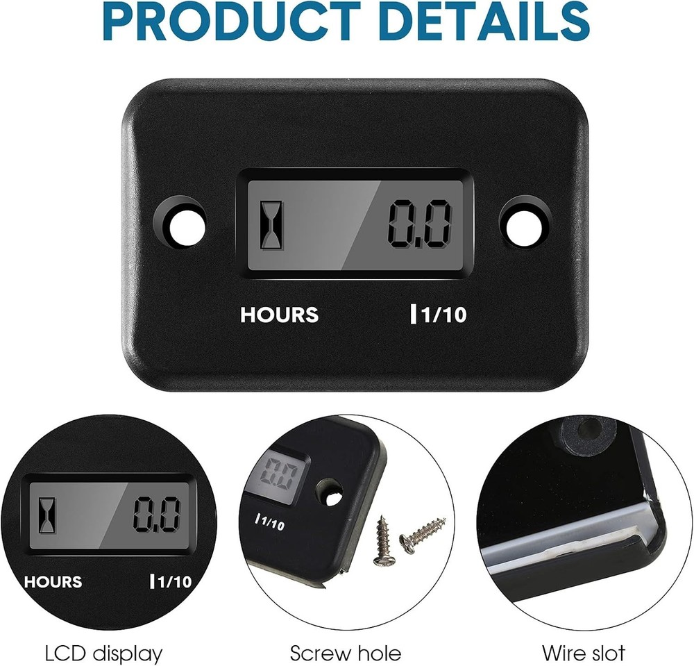 Versatile Hour Meter Set for Gas Engine Vehicles - Waterproof & Shock-Resistant