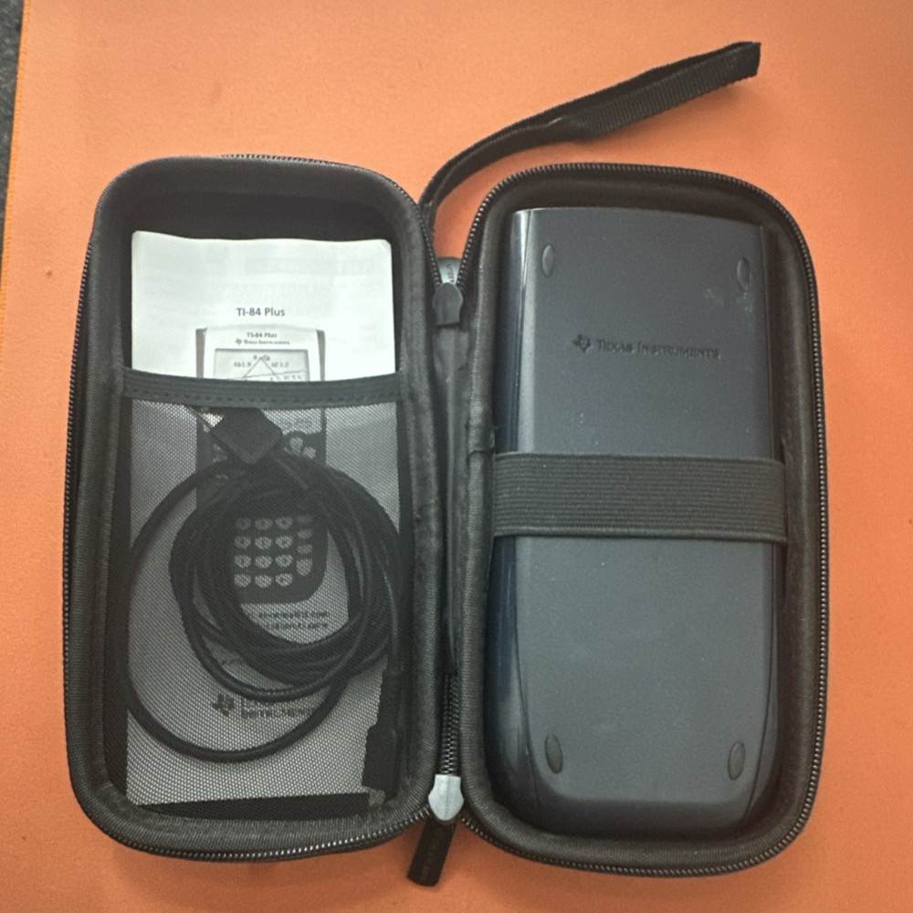 Texas Instruments TI-84 Plus Graphing Calculator with Case & Charging  Cable