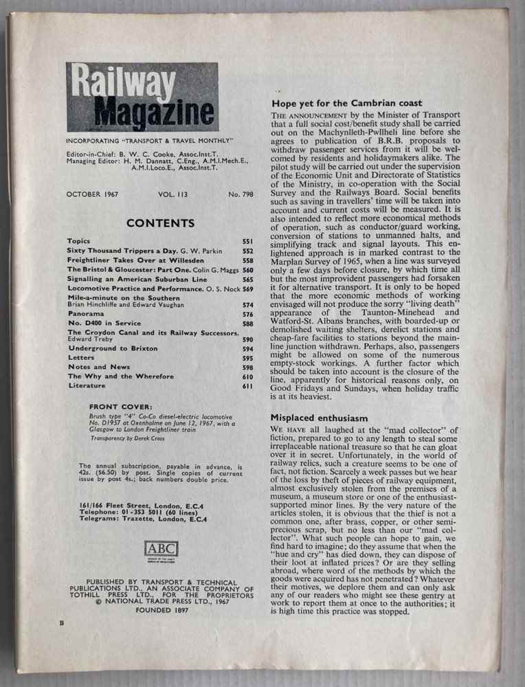 Railway Magazine October 1967