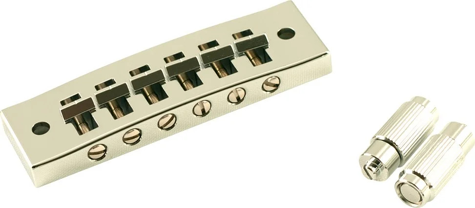 Kluson Replacement Steel Harmonica Tune-O-Matic Bridge With Plated Brass Sadd...