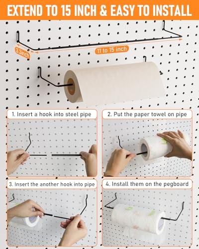 30PCS Peg Board Organizer Accessories Kit, Pegboard Hooks Assortment Black
