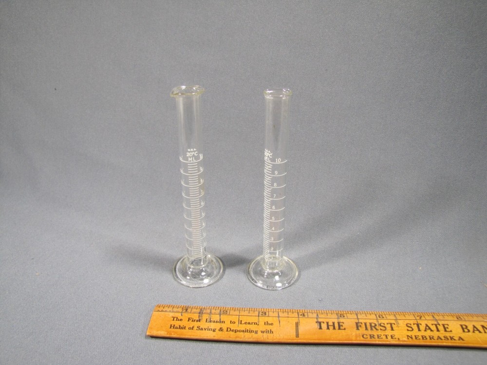 Pair of unused 10mL Glass Graduated Cylinders
