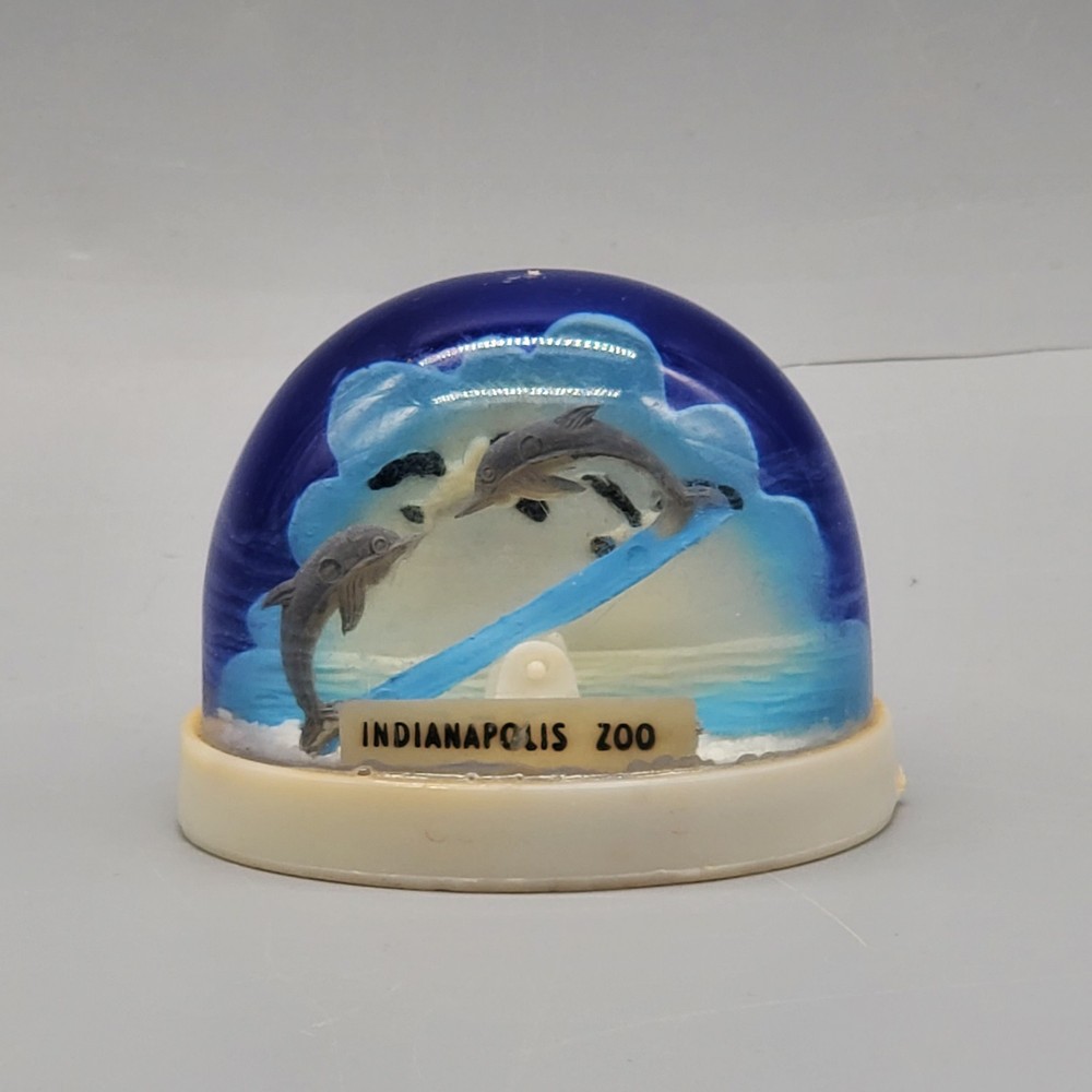 Vintage Indianapolis Zoo Snow Globe Dolphins