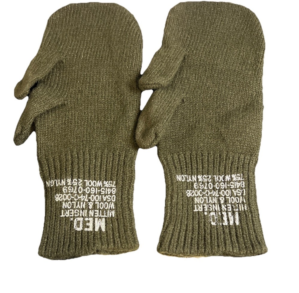 US Military Wool Nylon Trigger Finger Mitten Insert OG-208 OD Medium NOS