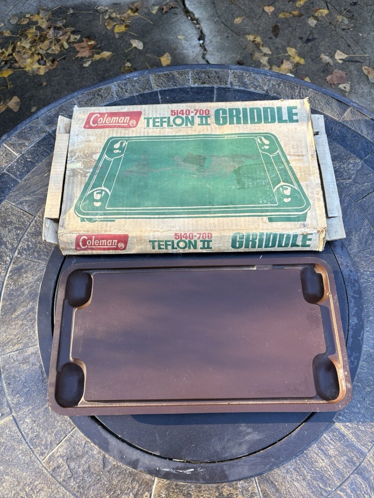 Vintage Coleman Griddle Rectangular w/ Reservoirs Cast Aluminum Teflon