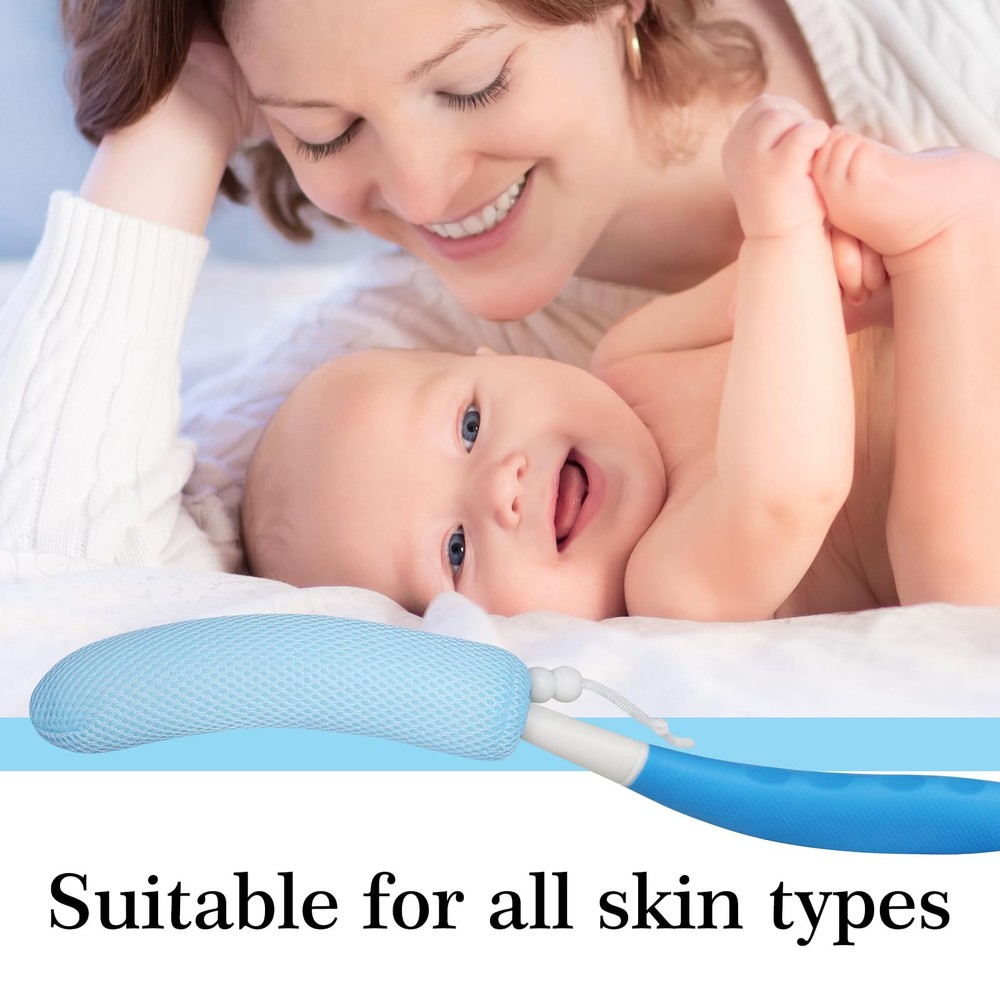 Long Handle Bath Brush Anti-Slip Curve Handled Back Scrubber Elderly Aid