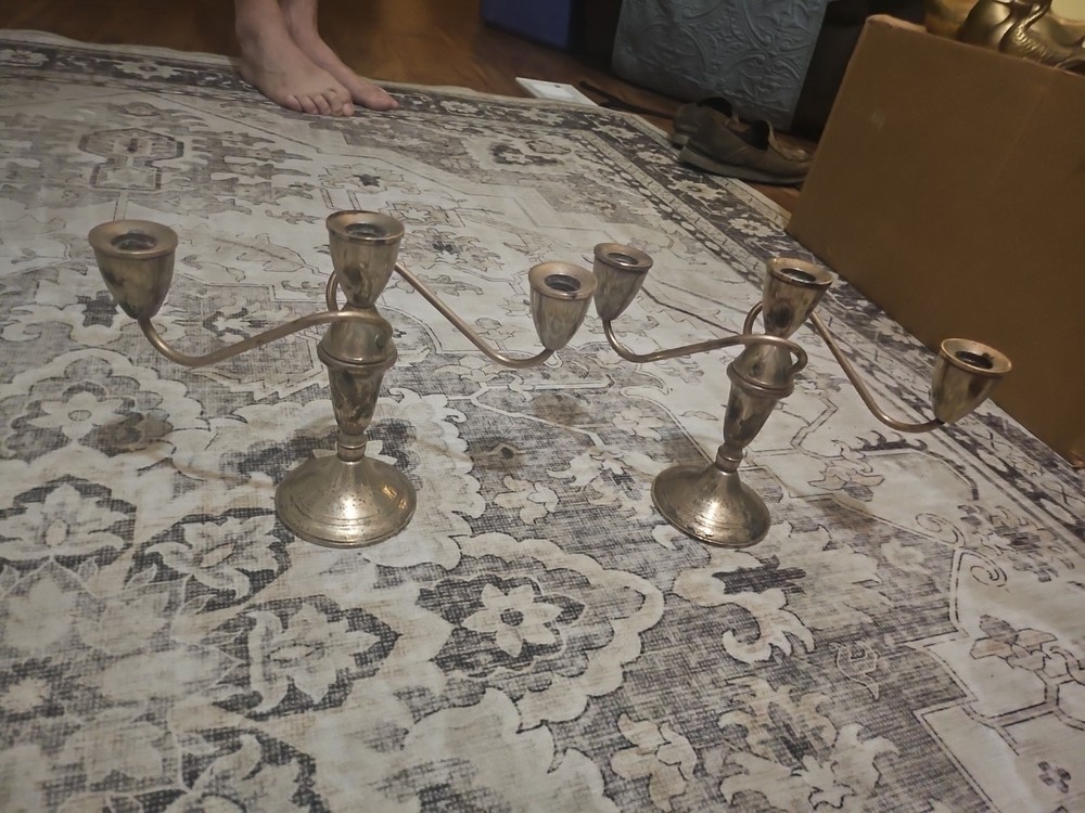 A Pair Duchin Creation Weighted Sterling Candle Holders