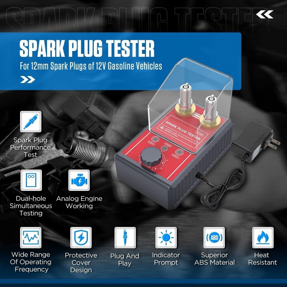 Durable Spark Plug Tester - Simultaneous Testing with Indicator for Engine Care