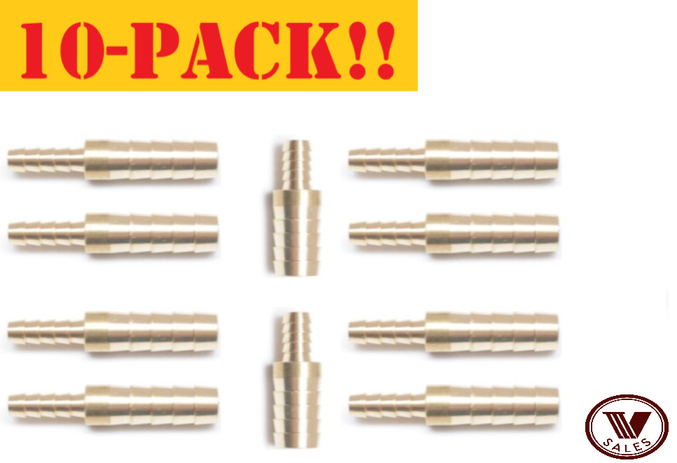 10 Pack 1" X 3/4" Brass Barb Hose Splicer Mender Straight Fitting 129-16-12