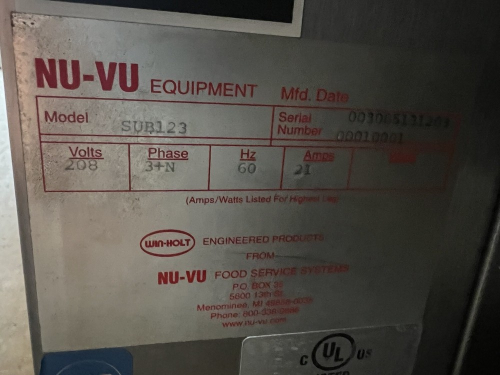Subway Baking Center (Oven & Proofer ) SUB123 - 208v 3 Phase- Great Condition