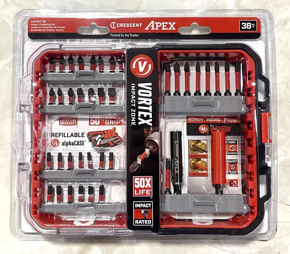 Crescent Apex 1/4-in 38pc Impact Fastening Set Driver Bit Power Tool