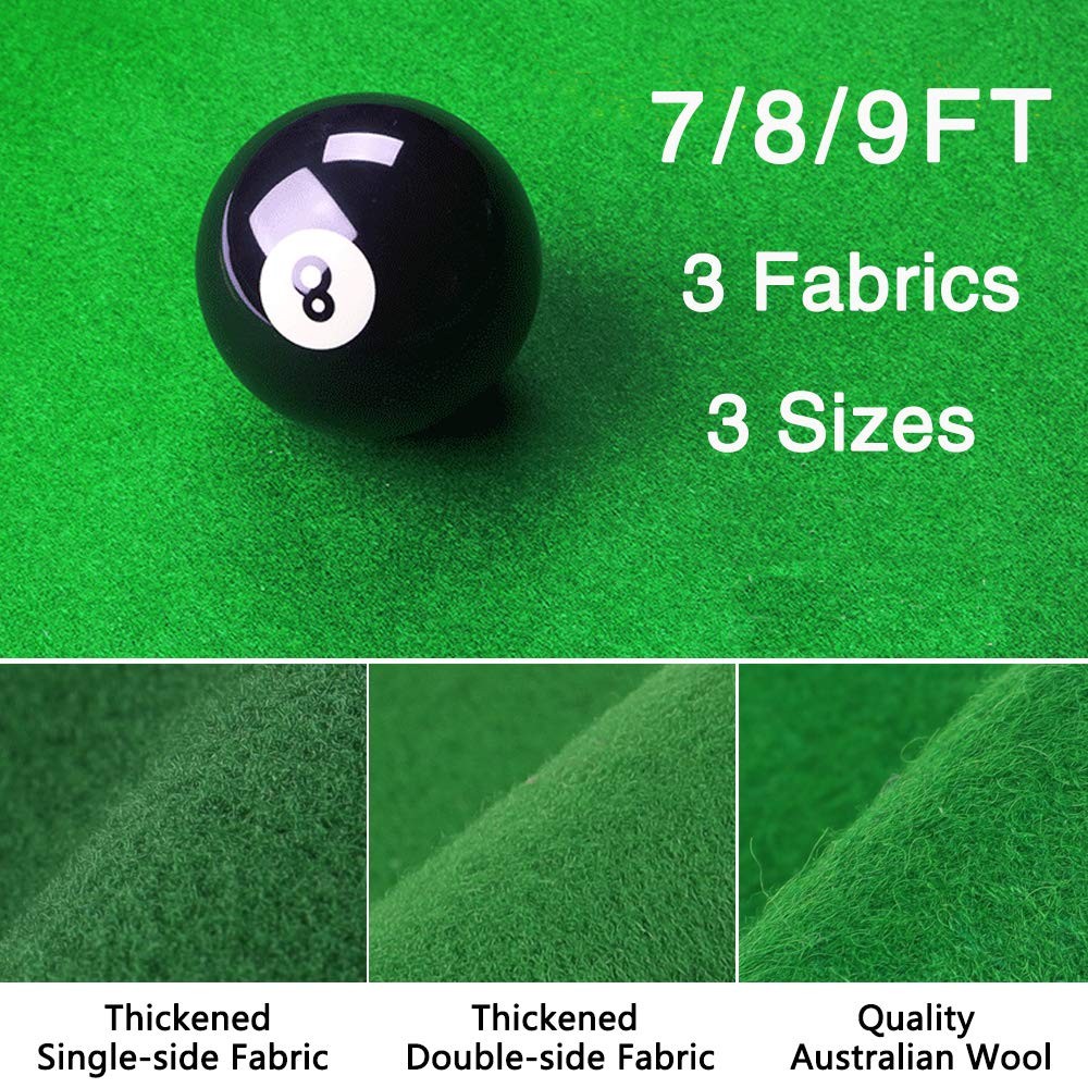 Billiard Cloth Pool Table Felt with 6 Cloth Strips for 9 Foot Table Fast Pre-...