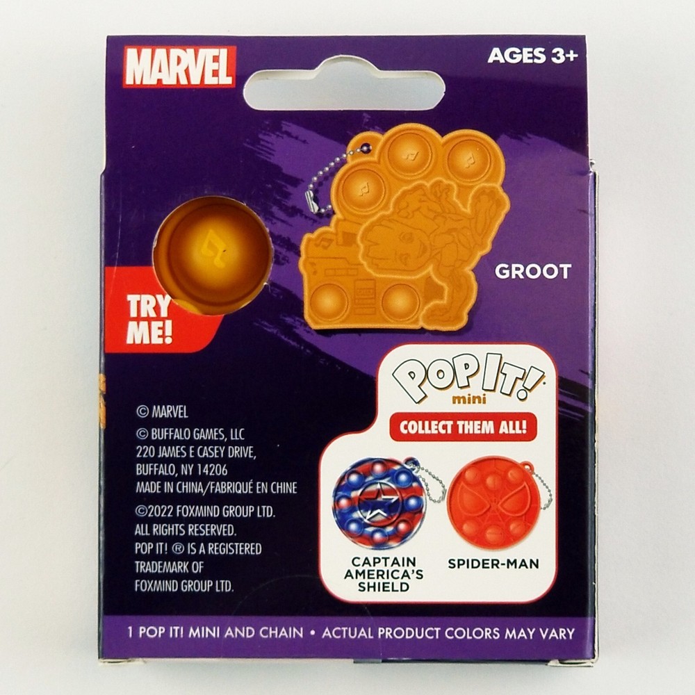 Groot Pop It Mini & Chain Marvel Fidget Toy