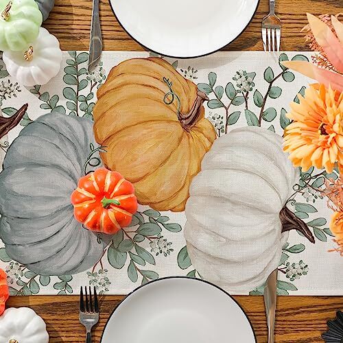 Fall Table Runner, Fall Decorations for Home Pumpkin Fall Runner 13'' x 72''