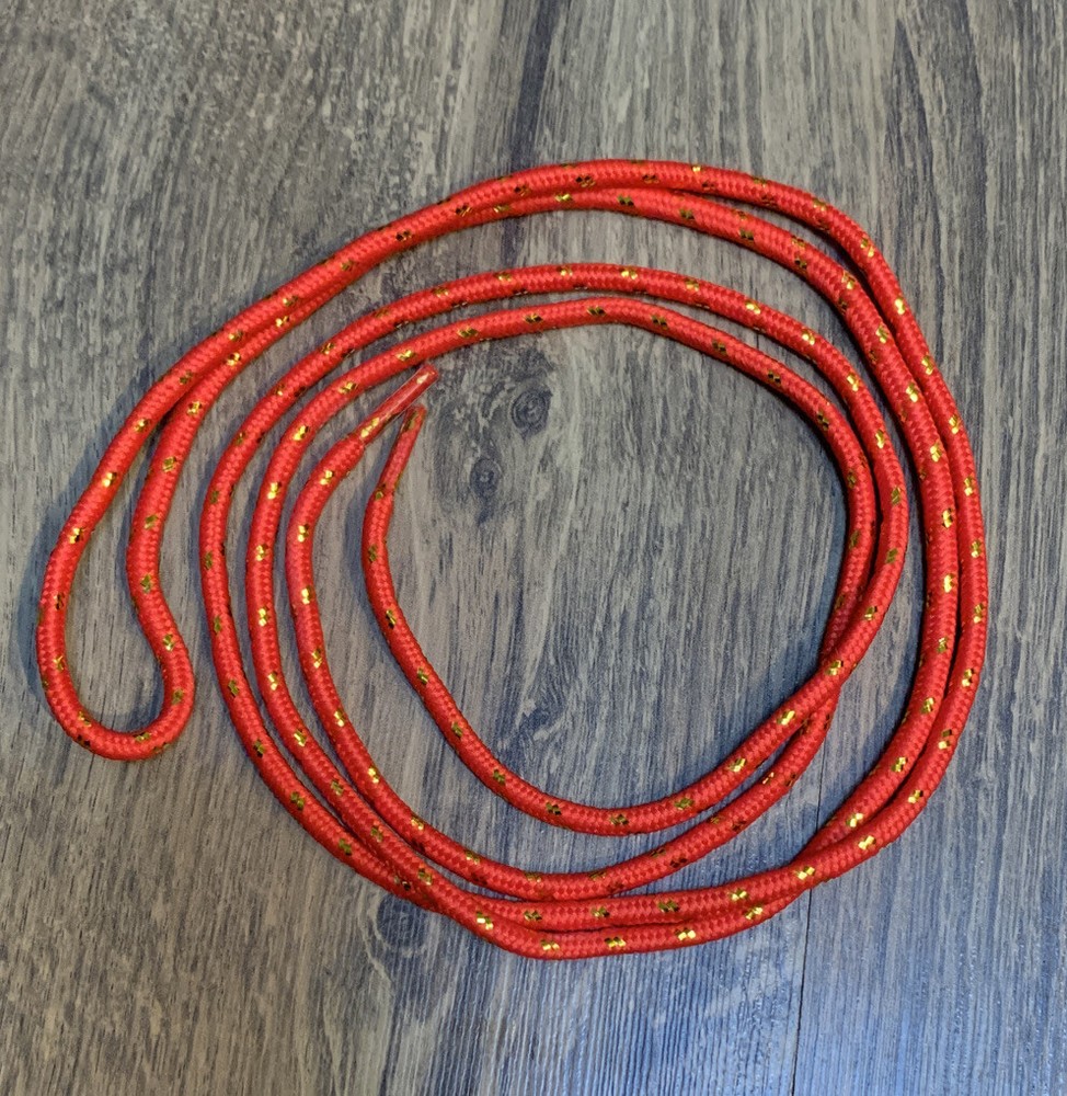 Red And Gold Round Shoelaces- approx. 68” long