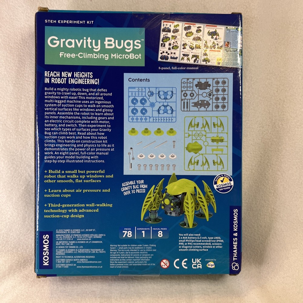 New Gravity Bugs Free-Climbing MicroBot STEM Experiment Kit Thames & Kosmos