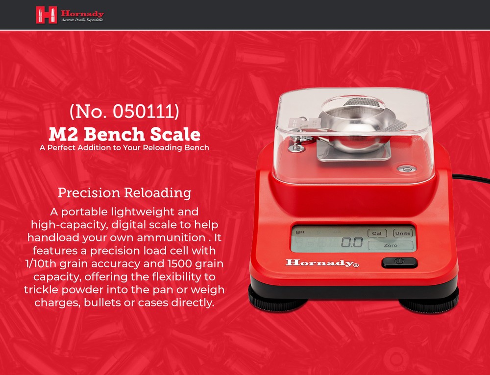 Hornady M2 Digital Bench Scale, 050111 - Compact Powder Scale for Reloading