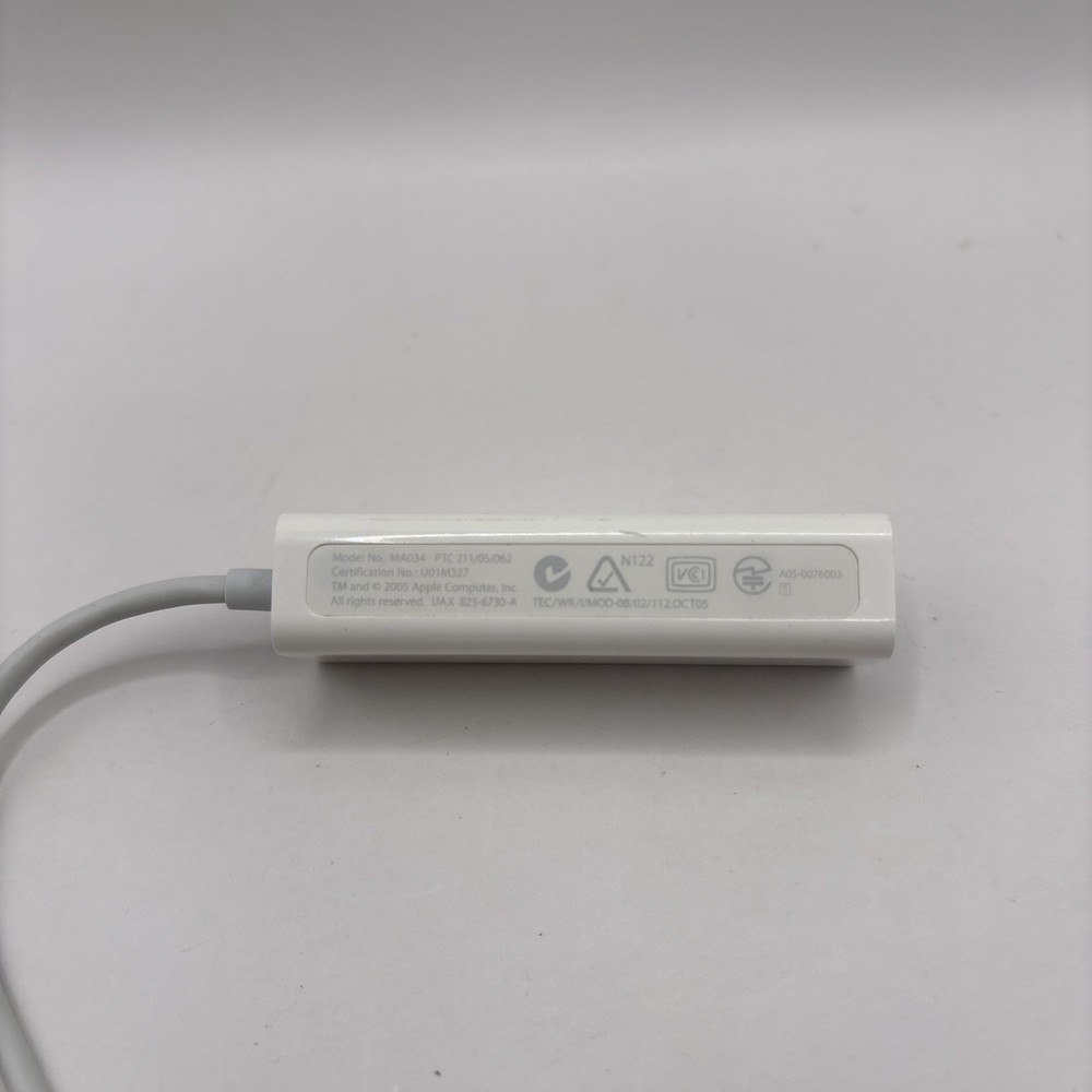 Apple External USB Dial Up Modem 56k MA034 Cable Dongle Genuine OEM Authentic