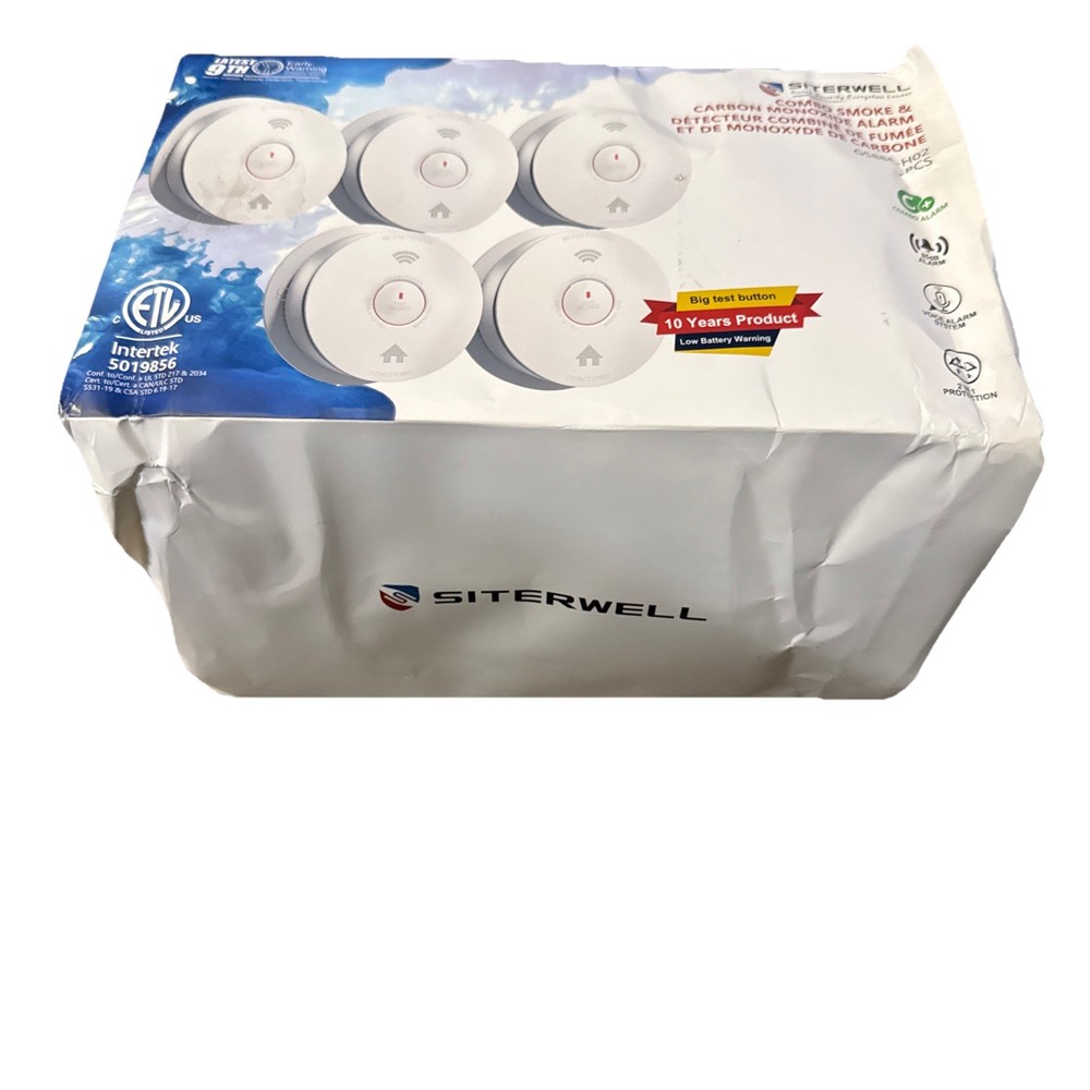 Smoke Detector Carbon Monoxide Detector Combo 10 Year Battery with Bilingual ...