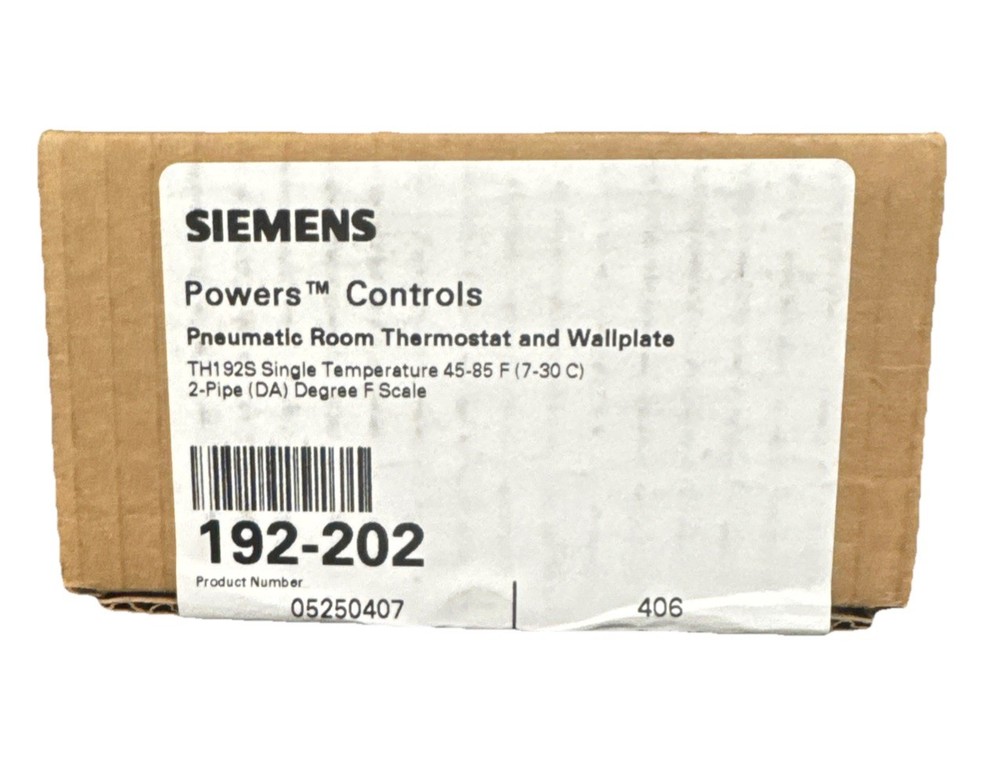 SIEMENS 192-202 Pneumatic Tstat,Heat or Cool,2Pipe,High 4E666