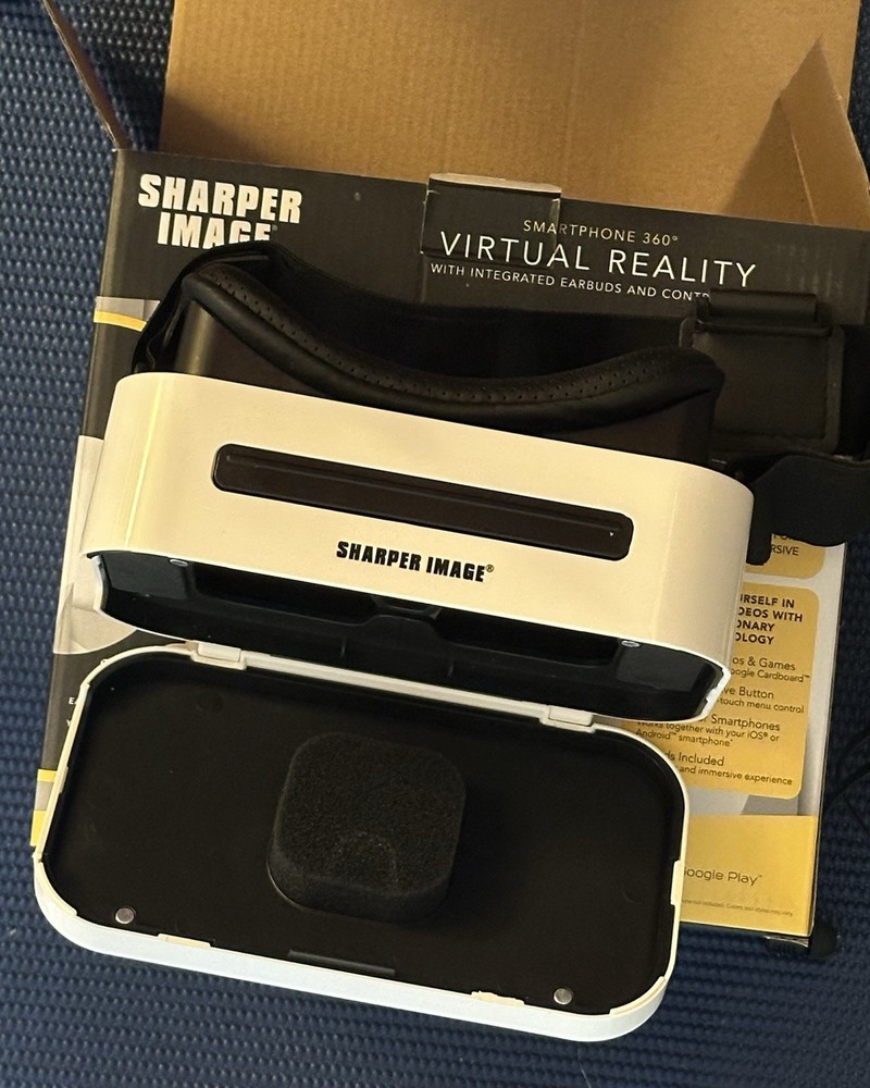 Sharper Image Smartphone 360 VR Headset with Controller and Integrated Earbuds