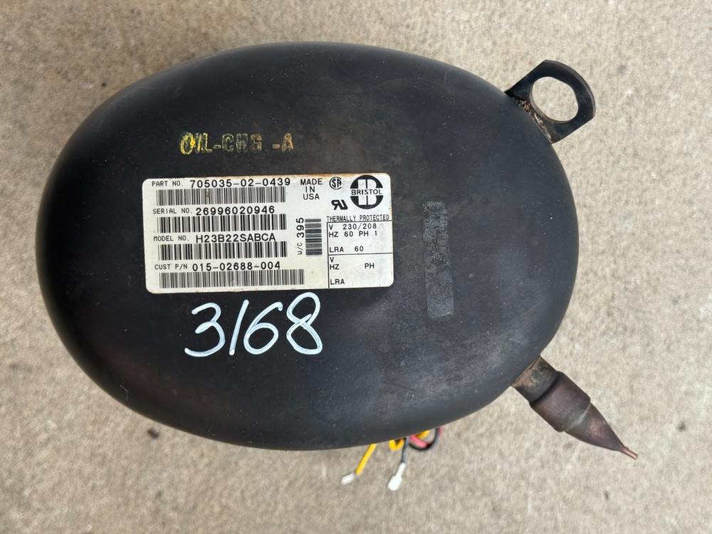 Bristol Compressor 230/208VAC 60Hz PH1 H23B22SABCA 