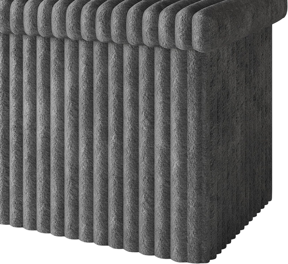 Florence 30" Upholstered Folding Storage Bench Tufted Top Space-Saving Storage