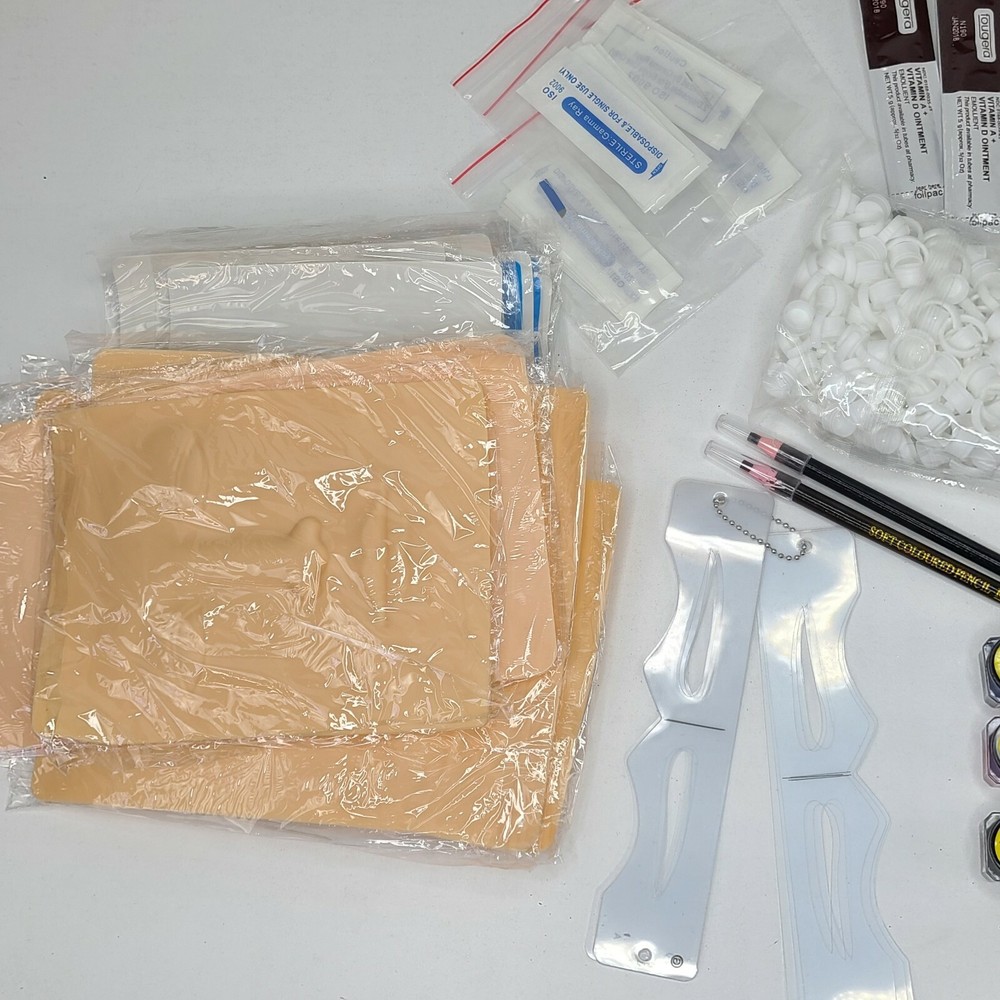 Tattoo Complete Kit Practice Skin Needle Paste Eyebrow Pen B20