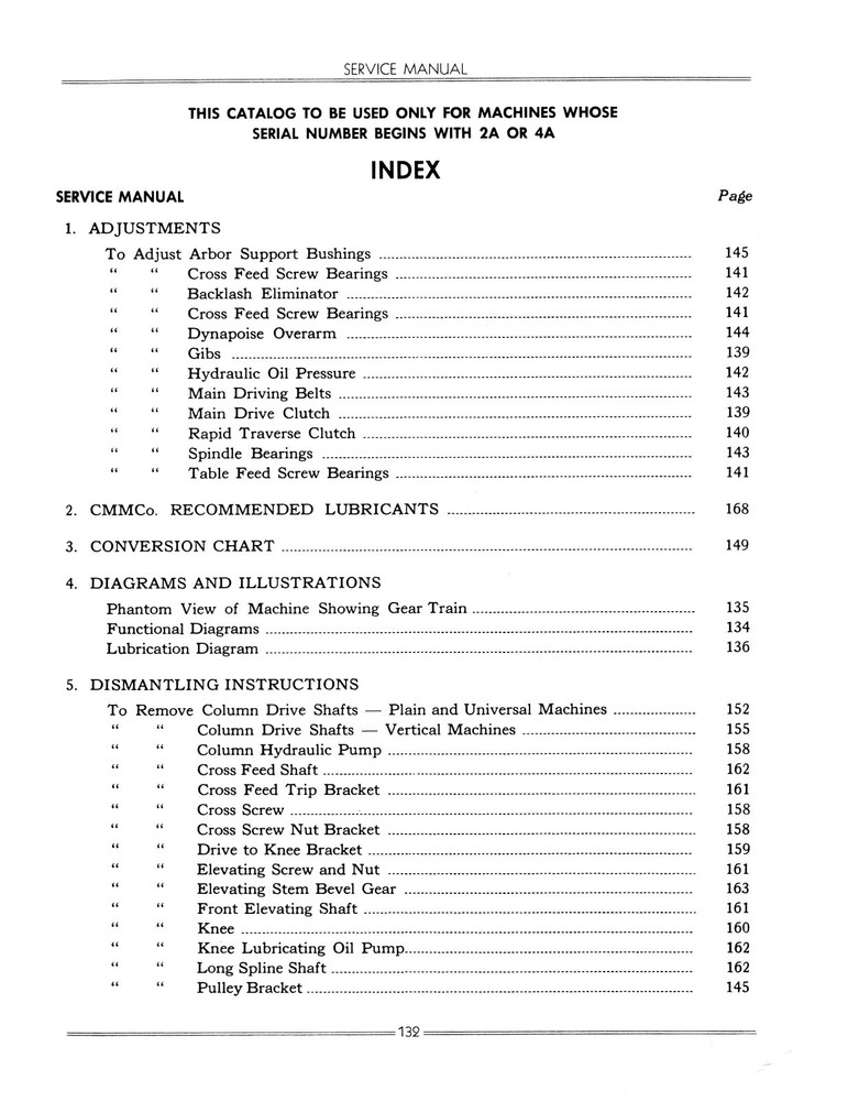 Cincinnati #2, #3, & #4 Model OM Dial Milling Machine Service Manual *37