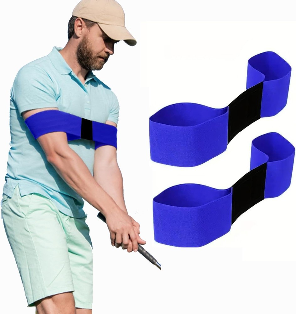 2-Pack Golf Swing Connector Band - Swing Plane Trainer for Arm Sync & Posture Co
