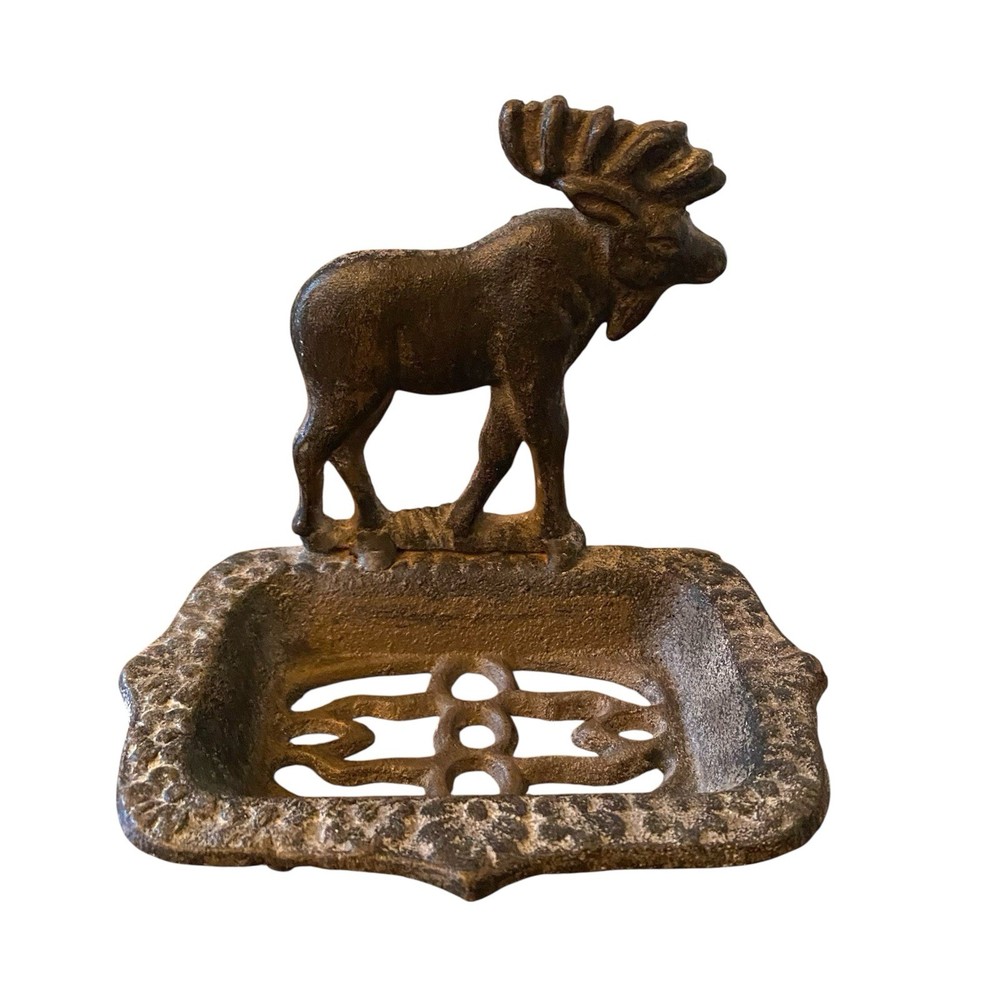 Moose Cast Iron Soap Dish Holder - Rustic Cabin Lodge Decor