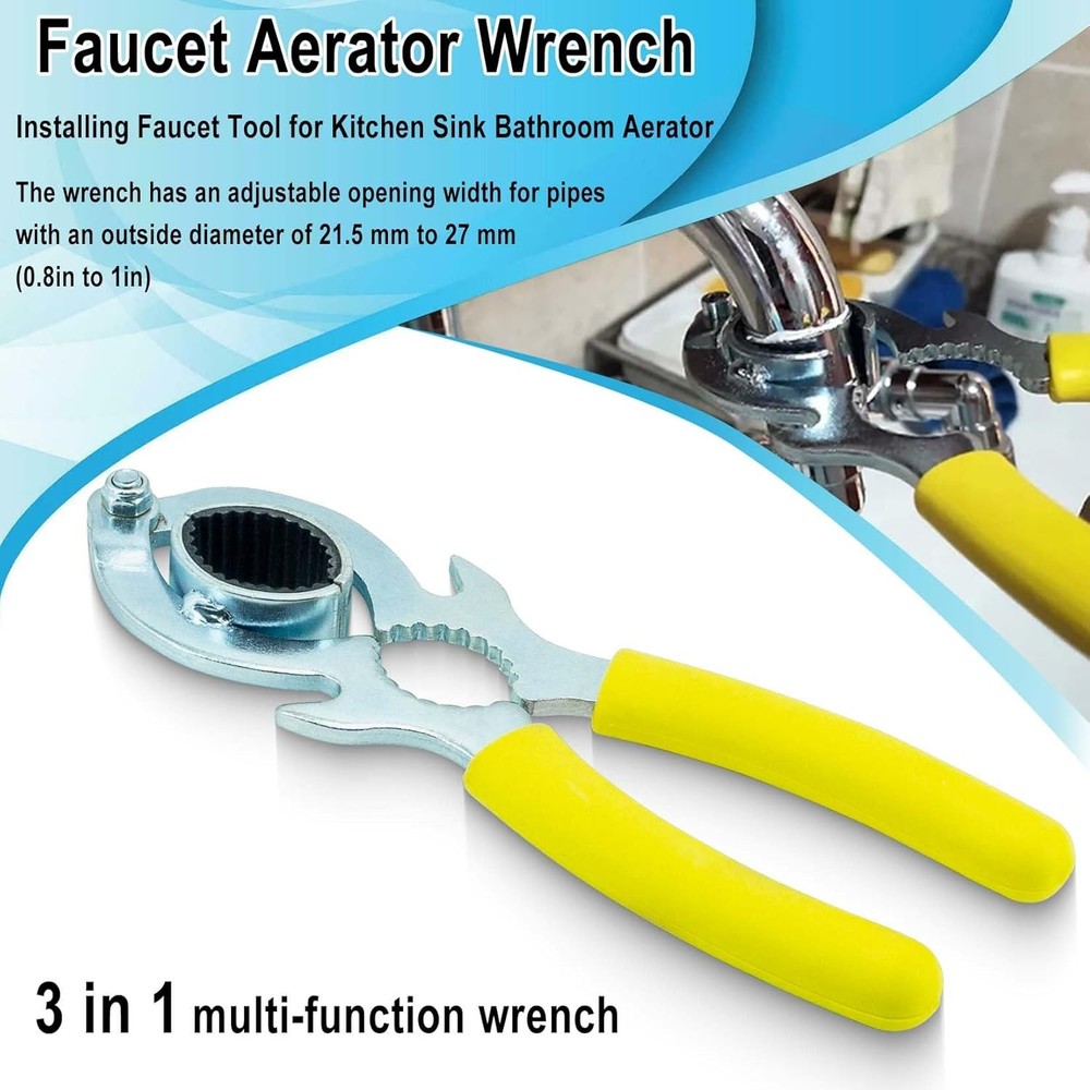 Faucet Wrench Aerator Removal Replacement Tool Kitchen Bathroom Sinks