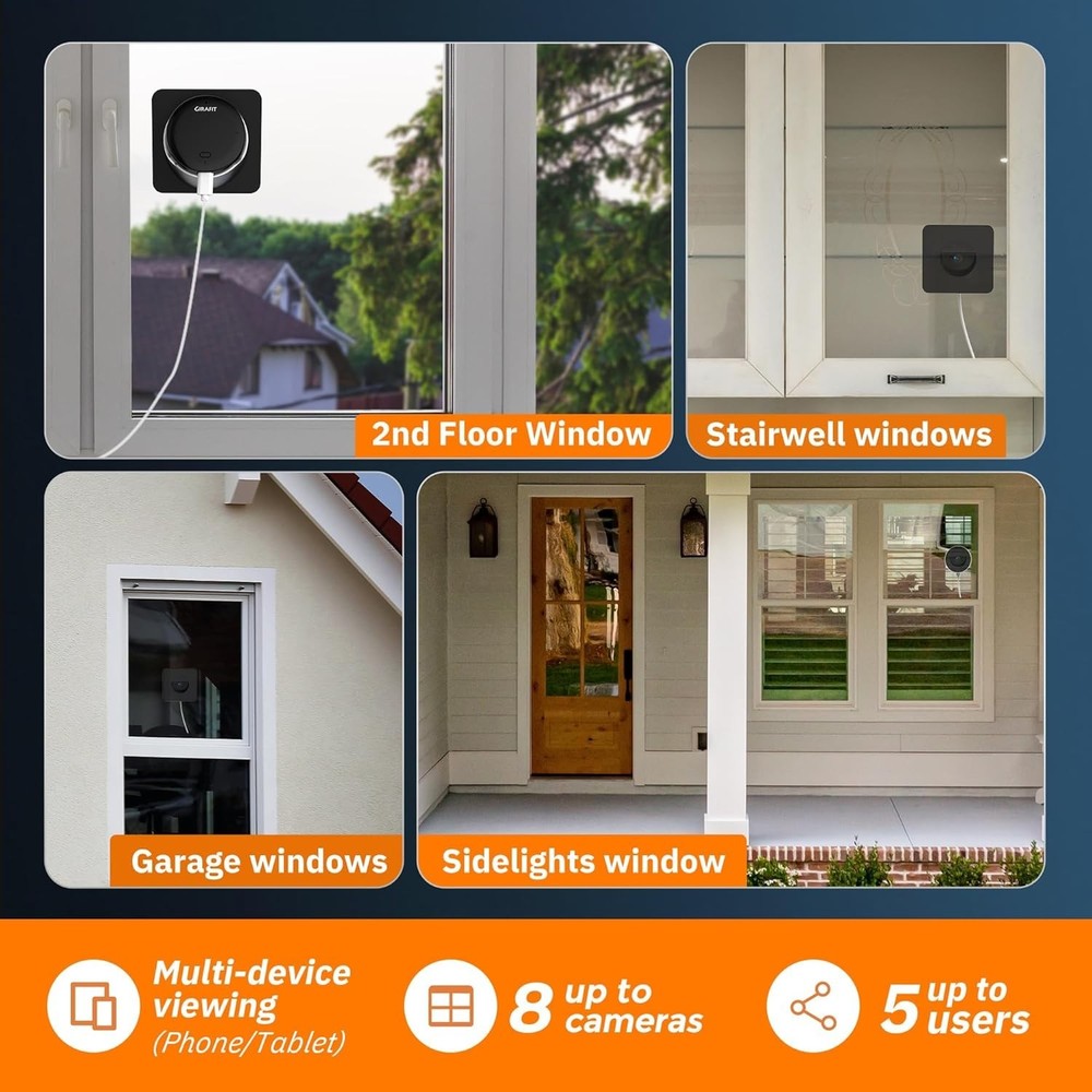 Girafit 2K 3MP Window Security Camera WiFi Outdoor AI Night Vision