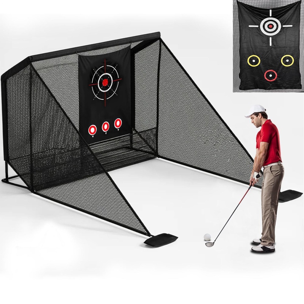 11x10ft Heavy Duty Golf Hitting Net with Target Cloth Driving Golf Training Net